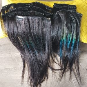 🆕️ 7 pcs 🦚 100% Human Hair 🎄 Hair Extensions 🌱